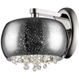 Netlighting Luna 1 Light Wall Lamp Chrome Crystal Grey - Wall Lamp Netlighting Luna 1 Light Wall Lamp Chrome Crystal Grey - Wall Lamp