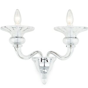 Impex Zagreb Clear Glass Candle Wall Lamp - Wall Lamp Impex Zagreb Clear Glass Candle Wall Lamp - Wall Lamp