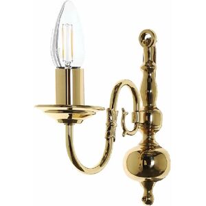 Netlighting Flemish 1 Light Polished Brass Candle Wall Lamp - Wall Lamp Netlighting Flemish 1 Light Polished Brass Candle Wall Lamp - Wall Lamp