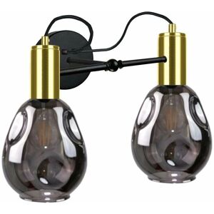 Keter Lighting Keter Kari Wall Lamp - Black, Gold, 25cm - Wall Light Keter Lighting Keter Kari Wall Lamp - Black, Gold, 25cm - Wall Light