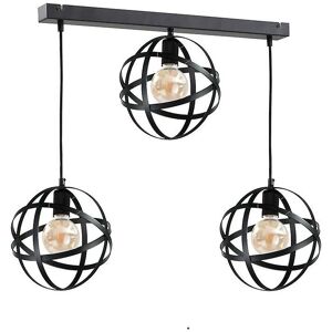 Keter Lighting Pola Bar Pendant Ceiling Light - Black - 3x E27 Keter Lighting Pola Bar Pendant Ceiling Light - Black - 3x E27
