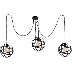 Keter Lighting Pola Cluster Pendant Ceiling Light - Black - 3x E27 Keter Lighting Pola Cluster Pendant Ceiling Light - Black - 3x E27