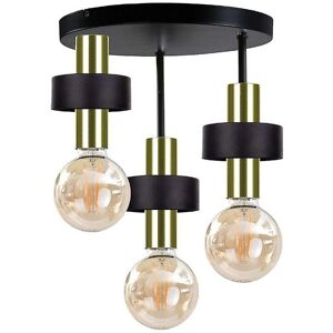 Keter Unica Multi Arm Ceiling Light - Semi-Flush Black Gold 35cm Keter Unica Multi Arm Ceiling Light - Semi-Flush Black Gold 35cm