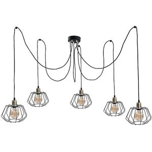 Keter Lighting Luna Cluster Pendant Ceiling Light - Gold - 5x E27 Keter Lighting Luna Cluster Pendant Ceiling Light - Gold - 5x E27