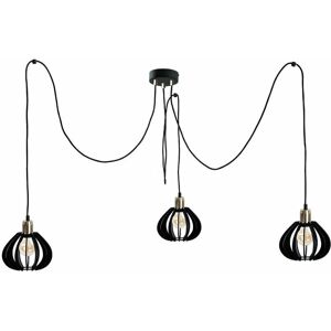 Keter Lighting Gemma Cluster Pendant Ceiling Light - Black, Gold, 3x E27 Keter Lighting Gemma Cluster Pendant Ceiling Light - Black, Gold, 3x E27