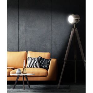 HOMCOM Vintage Tripod Floor Lamp - Adjustable Wooden Searchlight - Industrial Style HOMCOM Vintage Tripod Floor Lamp - Adjustable Wooden Searchlight - Industrial Style