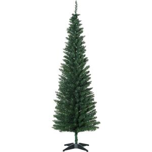 HOMCOM 180cm Tall Slim Christmas Tree - Artificial Green Holiday Decor HOMCOM 180cm Tall Slim Christmas Tree - Artificial Green Holiday Decor