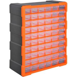 DURHAND Orange 60-Drawer Wall Storage Cabinet for Workshop DURHAND Orange 60-Drawer Wall Storage Cabinet for Workshop