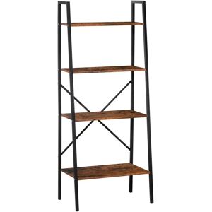 HOMCOM 4-Tier Brown Ladder Shelf - Bookcase HOMCOM 4-Tier Brown Ladder Shelf - Bookcase