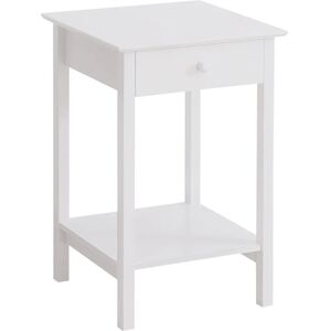 HOMCOM White Wooden Bedside Table - Storage End Side HOMCOM White Wooden Bedside Table - Storage End Side