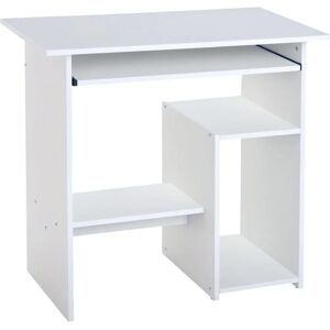 HOMCOM White Compact Small Computer Desk with Keyboard Tray HOMCOM White Compact Small Computer Desk with Keyboard Tray