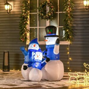 HOMCOM Snowman Family Inflatable LED Christmas Decor HOMCOM Snowman Family Inflatable LED Christmas Decor