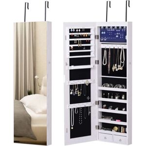 HOMCOM Mirror Jewellery Storage Cabinet - Lockable Wall Mount HOMCOM Mirror Jewellery Storage Cabinet - Lockable Wall Mount
