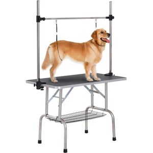 PawHut Metal Adjustable Dog Grooming Table - Safety Slings, Black - Dog Grooming Table PawHut Metal Adjustable Dog Grooming Table - Safety Slings, Black - Dog Grooming Table