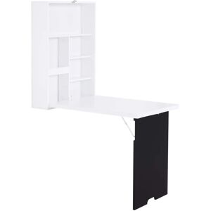 HOMCOM White Multi-Functional Foldable Wall-Mounted Drop-Leaf Table - Wall-Mounted Table HOMCOM White Multi-Functional Foldable Wall-Mounted Drop-Leaf Table - Wall-Mounted Table