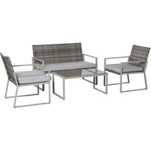 Outsunny 4-Seater Rattan Garden Furniture Set - Garden Furniture Outsunny 4-Seater Rattan Garden Furniture Set - Garden Furniture