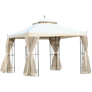 Outsunny Garden Gazebo - Double Top, 300x300cm - Outdoor Canopy Outsunny Garden Gazebo - Double Top, 300x300cm - Outdoor Canopy
