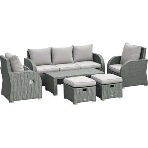 Outsunny 6pc Padded Outdoor Rattan Wicker Sofa Set Outsunny 6pc Padded Outdoor Rattan Wicker Sofa Set