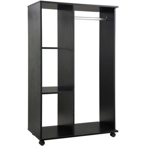 Homcom Black Open Wardrobe with Shelves & Rail - 128cm Homcom Black Open Wardrobe with Shelves & Rail - 128cm