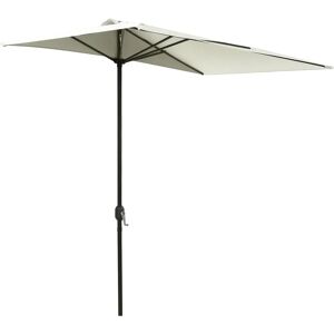 Outsunny 2.3m Beige Half Parasol Balcony Patio Umbrella with Crank Outsunny 2.3m Beige Half Parasol Balcony Patio Umbrella with Crank