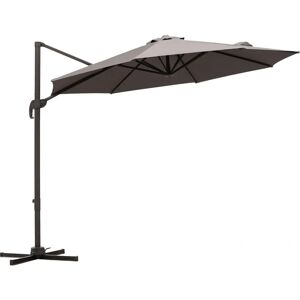 Outsunny 3M Cantilever Parasol Aluminium Garden Umbrella with Crank - Grey Outsunny 3M Cantilever Parasol Aluminium Garden Umbrella with Crank - Grey