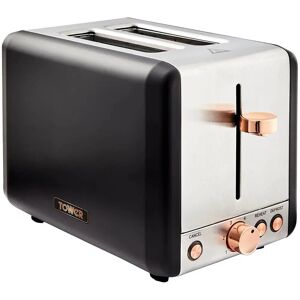 Tower Cavaletto - Black & Rose Gold - 2-Slice Toaster Tower Cavaletto - Black & Rose Gold - 2-Slice Toaster