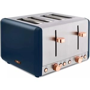 Tower Cavaletto - Blue, Rose gold - 4-Slice Toaster Tower Cavaletto - Blue, Rose gold - 4-Slice Toaster