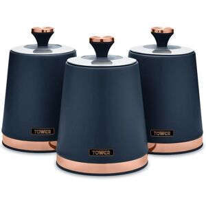 Tower Cavaletto Set of 3 Blue Canisters - Canister Storage Kitchen Tower Cavaletto Set of 3 Blue Canisters - Canister Storage Kitchen
