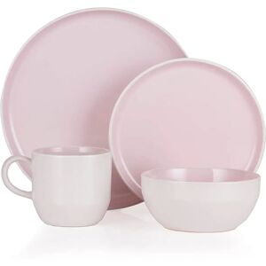 Tower Oslo 16 Piece Dinnerware Set - Pink & White Tower Oslo 16 Piece Dinnerware Set - Pink & White