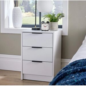 Home Source White 3 Drawer Bedside Table - Bedside Table Home Source White 3 Drawer Bedside Table - Bedside Table