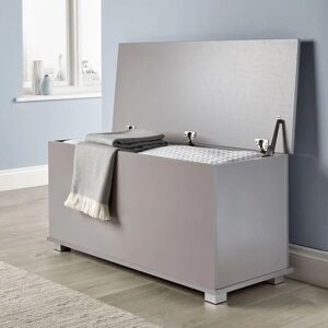Home Source Malmo Grey Ottoman Storage Chest - 100 x 40cm - Storage Chest Home Source Malmo Grey Ottoman Storage Chest - 100 x 40cm - Storage Chest