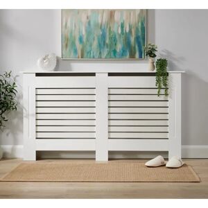 Home Source Large White Radiator Cover Wooden MDF Wall Cabinet Shelf Slatted Grill - Radiator Cover Home Source Large White Radiator Cover Wooden MDF Wall Cabinet Shelf Slatted Grill - Radiator Cover