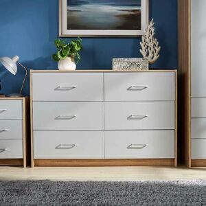Home Source Stratford 6 Drawer Chest Grey - Bedroom Storage Furniture Home Source Stratford 6 Drawer Chest Grey - Bedroom Storage Furniture