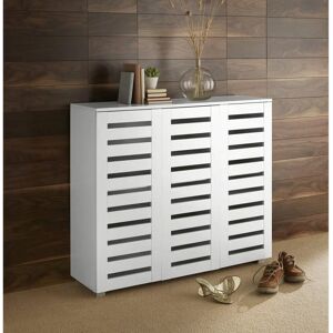 Home Source Oslo 3 Door Slatted Shoe Cabinet - Shoe Cabinet Home Source Oslo 3 Door Slatted Shoe Cabinet - Shoe Cabinet