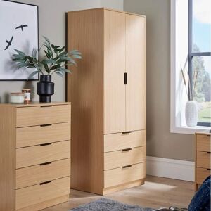 Home Source Phoenix 2 Door 3 Drawer Wardrobe - Bedroom Storage Home Source Phoenix 2 Door 3 Drawer Wardrobe - Bedroom Storage