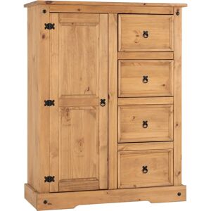 Seconique Corona Pine 1 Door 4 Drawer Wardrobe - Wardrobe Seconique Corona Pine 1 Door 4 Drawer Wardrobe - Wardrobe