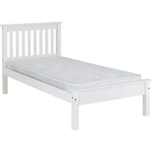 Seconique Monaco 3ft Single White Wooden Bed Frame Low Footend - Bed Frame Seconique Monaco 3ft Single White Wooden Bed Frame Low Footend - Bed Frame