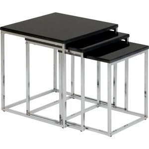 Seconique Charisma Black Gloss & Chrome Legs Nest of 3 Tables - Nest of Tables Seconique Charisma Black Gloss & Chrome Legs Nest of 3 Tables - Nest of Tables