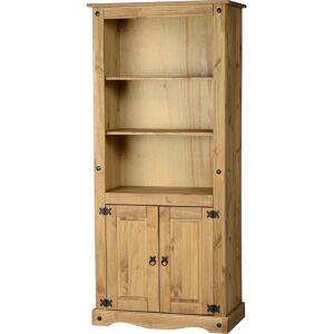 Seconique Corona Pine 2 Door Wooden Bookcase - Rustic Style Seconique Corona Pine 2 Door Wooden Bookcase - Rustic Style