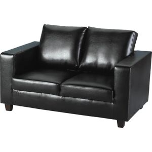 Seconique Tempo Two Seater Sofa - Modern Black Faux Leather Sofa Seconique Tempo Two Seater Sofa - Modern Black Faux Leather Sofa