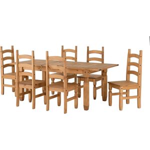 Seconique Corona Pine Extending Dining Set - 6 Chairs Seconique Corona Pine Extending Dining Set - 6 Chairs