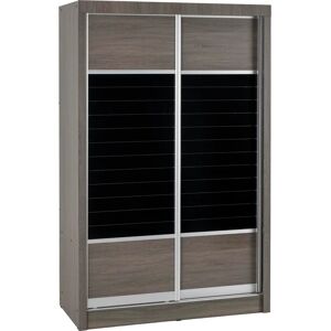 Seconique Lisbon Black Grain Sliding Wardrobe - Storage & Hanging Seconique Lisbon Black Grain Sliding Wardrobe - Storage & Hanging