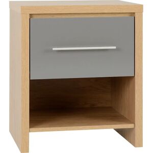 Seconique Seville - Grey/Light Oak Effect - 1 Drawer Bedside Seconique Seville - Grey/Light Oak Effect - 1 Drawer Bedside