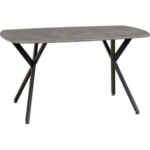 Seconique Athens Black Metal Frame Dining Table - Concrete Effect Top Seconique Athens Black Metal Frame Dining Table - Concrete Effect Top