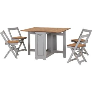 Seconique Santos Folding Drop Leaf Butterfly Dining Set - Dining Set Seconique Santos Folding Drop Leaf Butterfly Dining Set - Dining Set