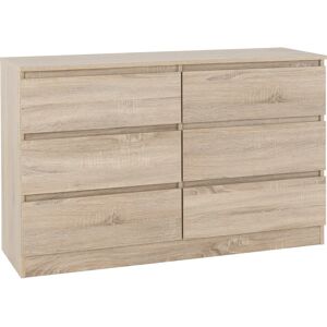 Seconique Malvern 6 Drawer Chest - Light Oak - Chest of Drawers Seconique Malvern 6 Drawer Chest - Light Oak - Chest of Drawers