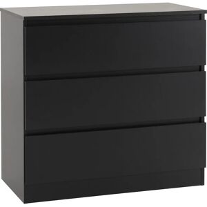 Seconique Malvern Black 3 Drawers Chest - Chest of Drawers Seconique Malvern Black 3 Drawers Chest - Chest of Drawers