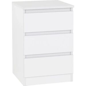 Seconique Malvern White 3 Drawer Bedside Table - Bedside Table Seconique Malvern White 3 Drawer Bedside Table - Bedside Table