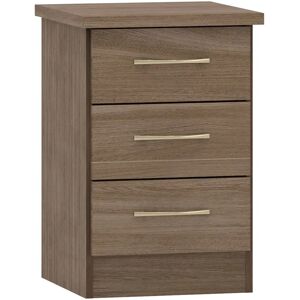 Seconique Nevada 3 Drawer Bedside Rustic Oak Effect Metal Handles - Bedside Table Seconique Nevada 3 Drawer Bedside Rustic Oak Effect Metal Handles - Bedside Table