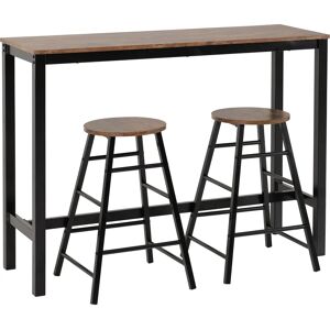 Seconique Athens Acacia Effect Black Metal Legs - Bar Set Seconique Athens Acacia Effect Black Metal Legs - Bar Set